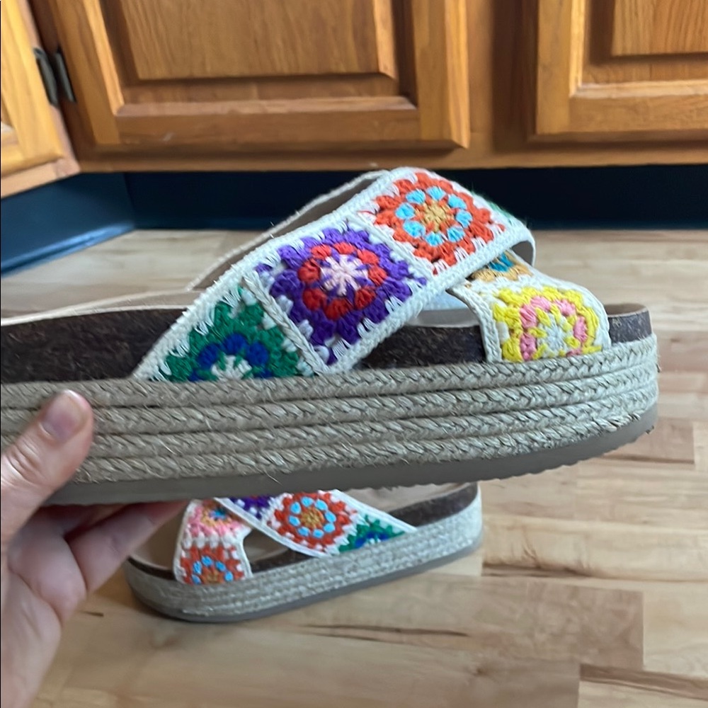 Arizona Jean Company Red and Orange Sandals Vibrant Style